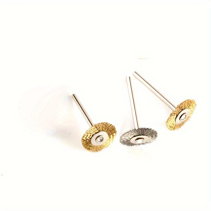 10pcs T Type 3 22mm Copper Wire Brush Mini Brush Steel Wire Brush
