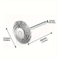 10pcs T Type 3 22mm Copper Wire Brush Mini Brush Steel Wire Brush