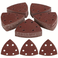 100pcs 90mm Triangle Mouse Sanding Disc Sheet 40 180Grits Grinder Sandpaper