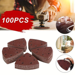100pcs 90mm Triangle Mouse Sanding Disc Sheet 40 180Grits Grinder Sandpaper