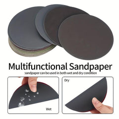 123pcs 3in Sanding Disc Kit 1/4in Shank Hook & Loop Sandpaper 60-10000 Grit