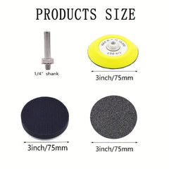 123pcs 3in Sanding Disc Kit 1/4in Shank Hook & Loop Sandpaper 60-10000 Grit