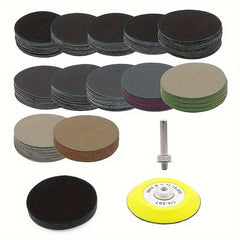 123pcs 3in Sanding Disc Kit 1/4in Shank Hook & Loop Sandpaper 60-10000 Grit