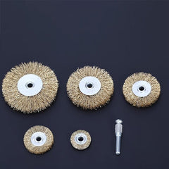8pcs Brass Coated Wire Wheel Brush Set for Rust Removal and Surface Scrubbing