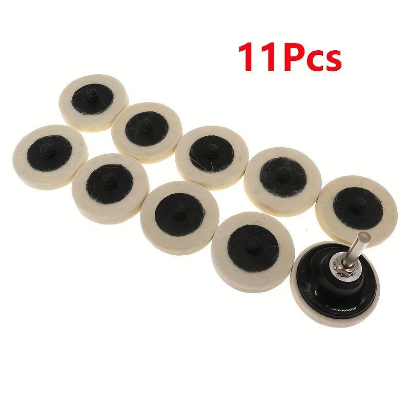 21pcs 5.08cm Wool Fabric Buffing Pads with Disc Pad Holder