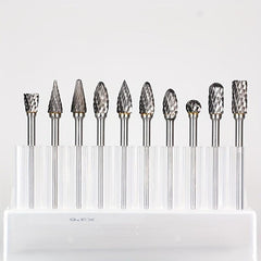 10pcs Carbide Burr Set 1/8 Shank Tungsten Steel for Wood Metal Car