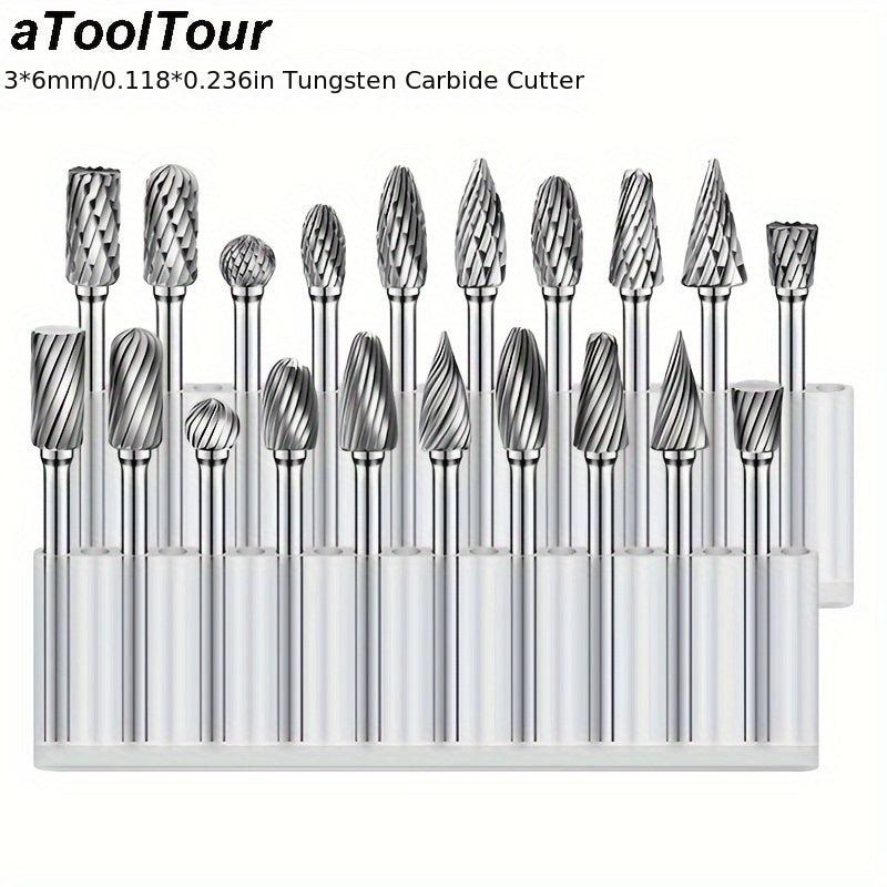10pcs Carbide Burr Set 1/8 Shank Tungsten Steel for Wood Metal Car