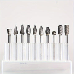 10pcs Carbide Burr Set 1/8 Shank Tungsten Steel for Wood Metal Car