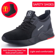 Steel Toe Boots Lightweight Safety Work Shoes Anti Slippery