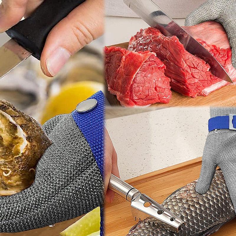 Metal Iron Cut Resistant Gloves A9 Stainless Steel Wire with Nylon Glove