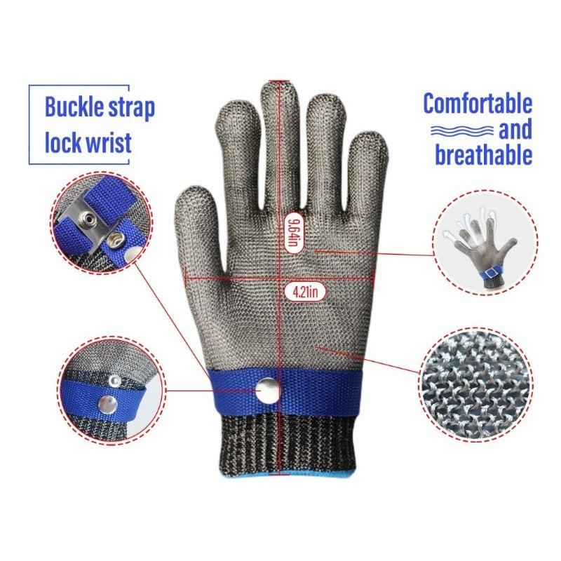 Metal Iron Cut Resistant Gloves A9 Stainless Steel Wire with Nylon Glove