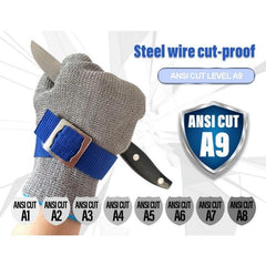 Metal Iron Cut Resistant Gloves A9 Stainless Steel Wire with Nylon Glove