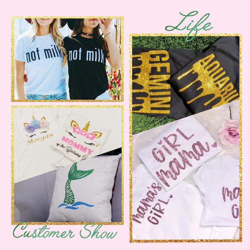 Glitter HTV Vinyl Iron On Vinyl For T Shirts Heat Press