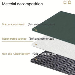 Quick Drying Bathroom Floor Mat Non Slip Hand Washable