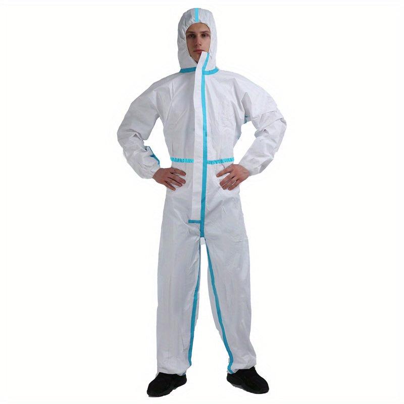 Disposable Microporous Protective Clothing Hood Overalls 65GSM Waterproof