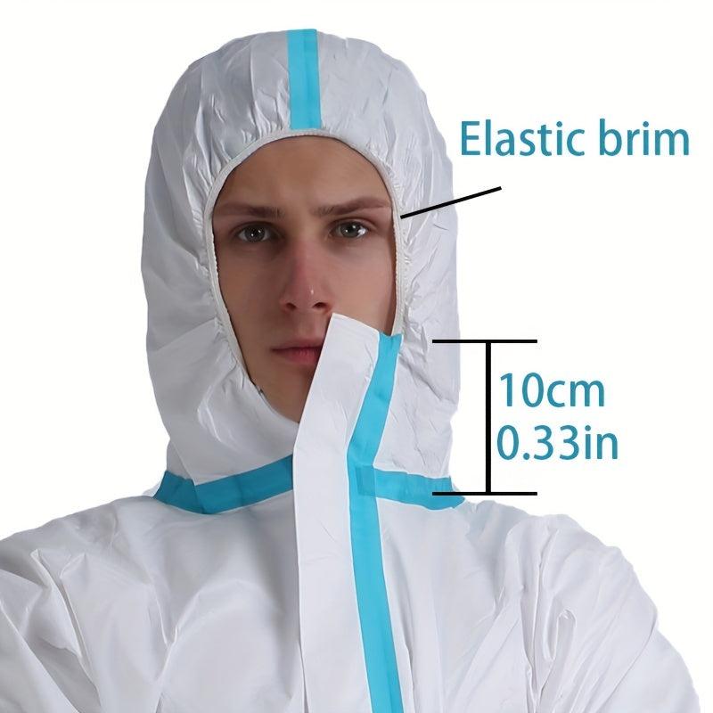 Disposable Microporous Protective Clothing Hood Overalls 65GSM Waterproof