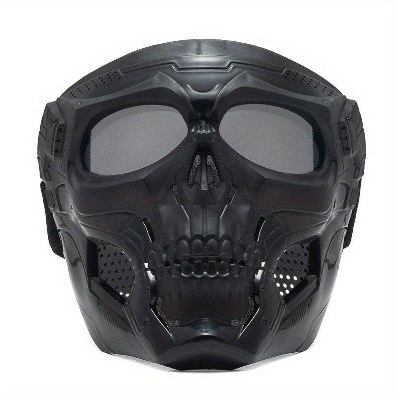 Windproof Skull Head Goggles Adjustable Glasses Tactical Mask