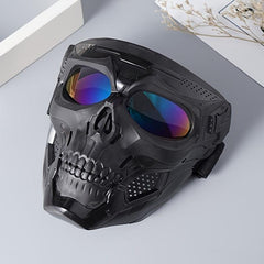 Windproof Skull Head Goggles Adjustable Glasses Tactical Mask