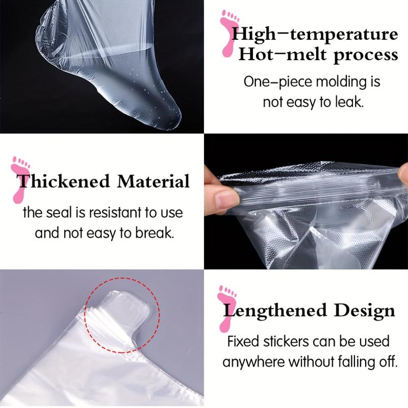 100 Pcs Foot Mask Pedicure Liners Hydrating Lotion Disposable Shoe Covers