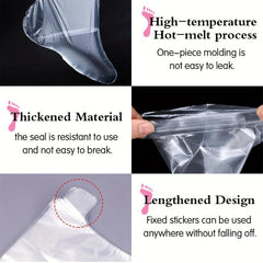 100 Pcs Foot Mask Pedicure Liners Hydrating Lotion Disposable Shoe Covers