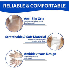 100 Disposable Clear Vinyl Gloves Powder-Free for Household Lab Work