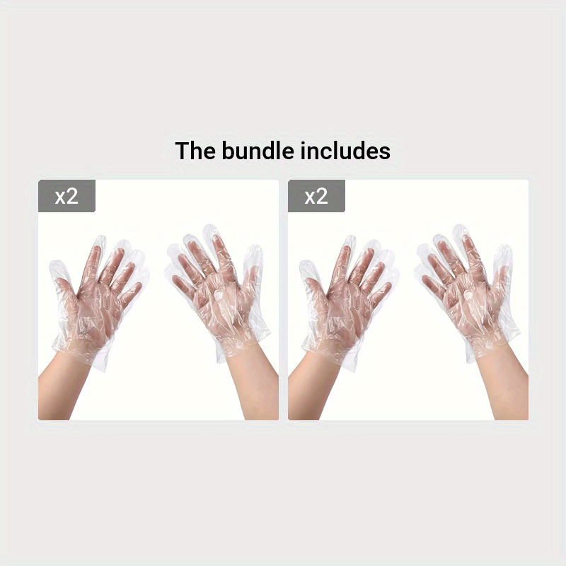 100 Disposable Clear Vinyl Gloves Powder-Free for Household Lab Work