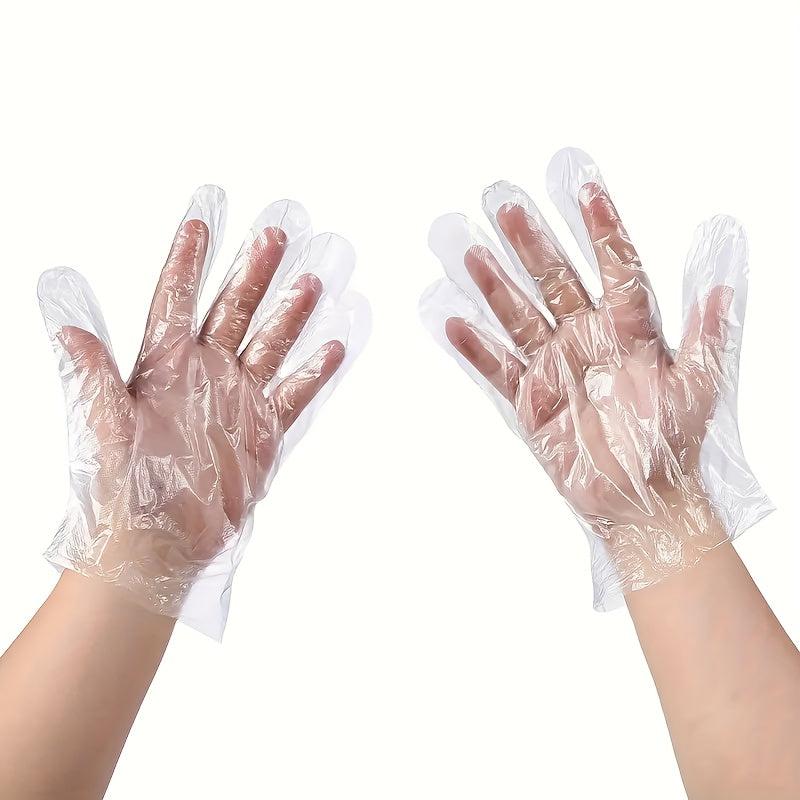 100 Disposable Clear Vinyl Gloves Powder-Free for Household Lab Work