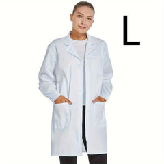 Unisex Lab Coat Long Sleeve Cotton Professional Lab Coat