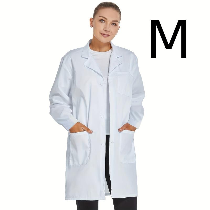 Unisex Lab Coat Long Sleeve Cotton Professional Lab Coat