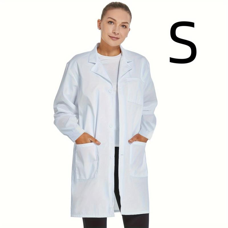 Unisex Lab Coat Long Sleeve Cotton Professional Lab Coat