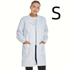 Unisex Lab Coat Long Sleeve Cotton Professional Lab Coat