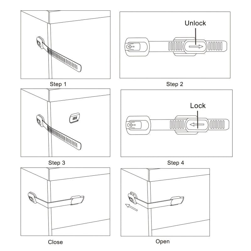6pcs Baby Protection Cabinet Lock Adjustable Function Lock