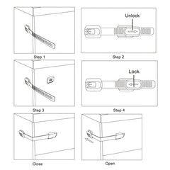 6pcs Baby Protection Cabinet Lock Adjustable Function Lock