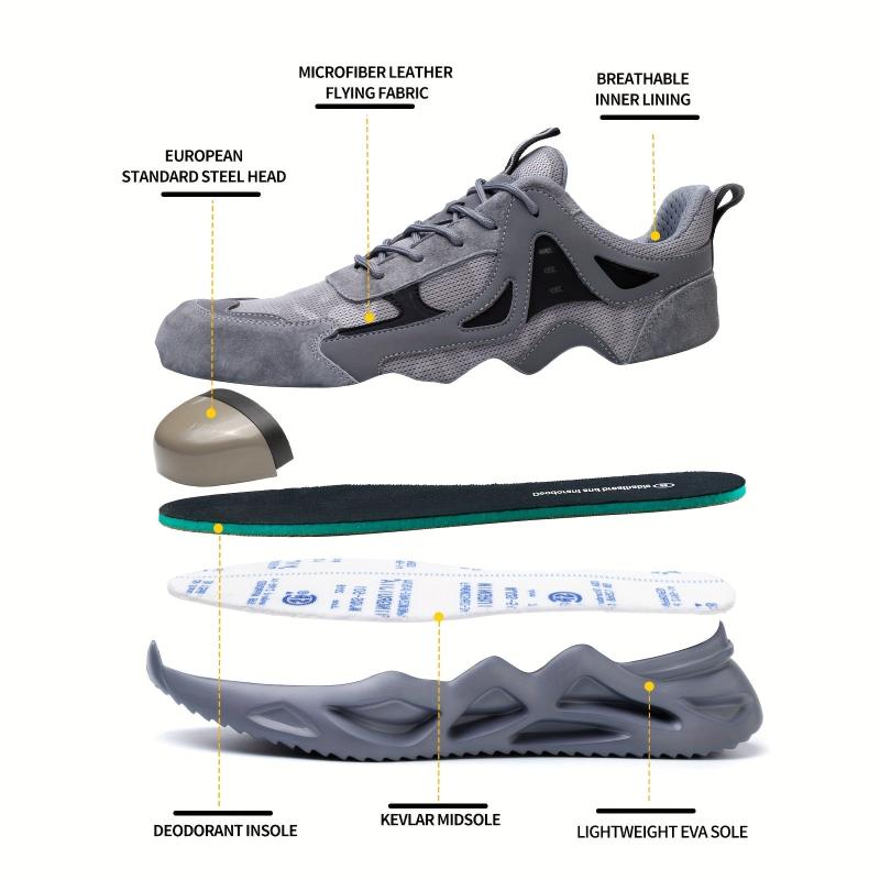 Men's Lightweight Steel Toe Safety Shoes Anti-smashing Anti-piercing