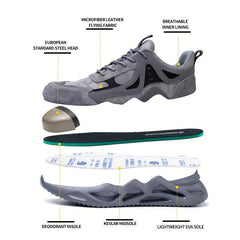 Men's Lightweight Steel Toe Safety Shoes Anti-smashing Anti-piercing