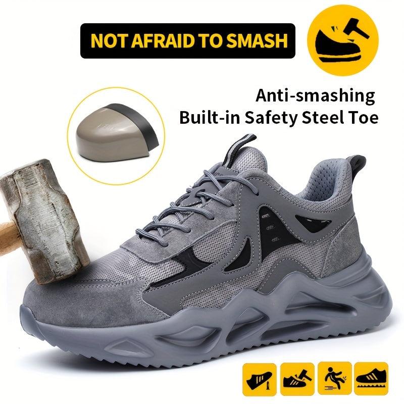 Men's Lightweight Steel Toe Safety Shoes Anti-smashing Anti-piercing
