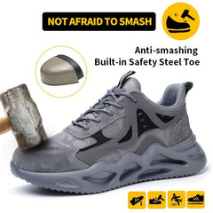 Men's Lightweight Steel Toe Safety Shoes Anti-smashing Anti-piercing