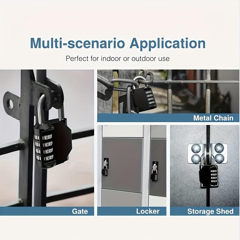 2pcs Resettable 4 Digit Combo Padlocks for Locker Backpack Toolbox