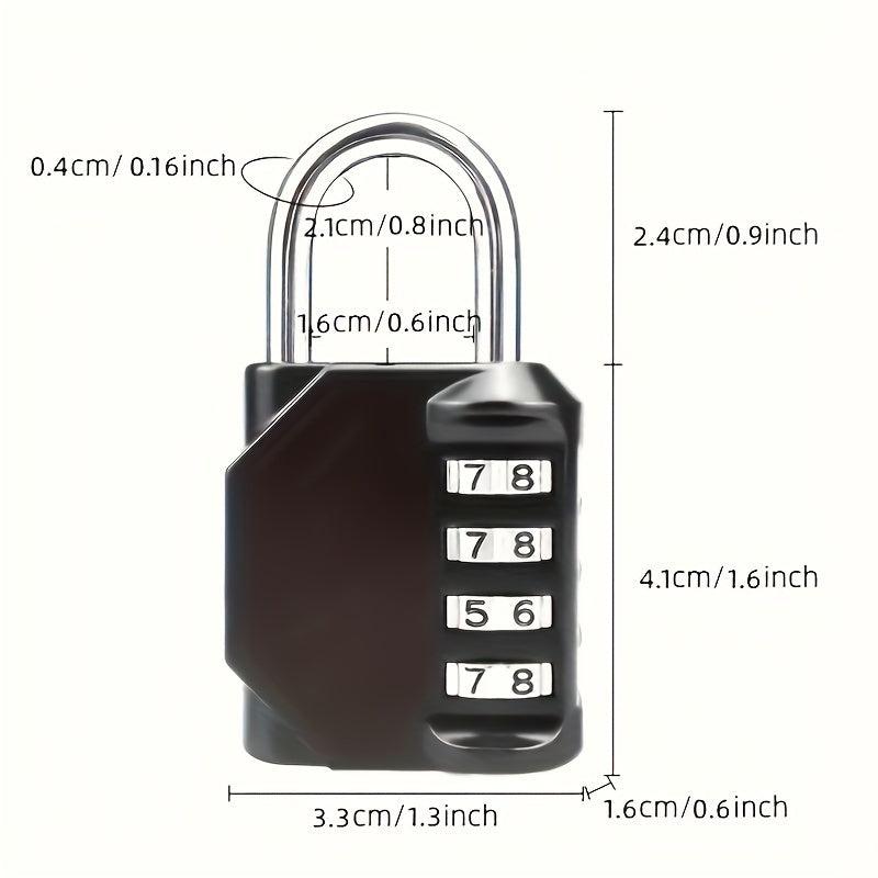 2pcs Resettable 4 Digit Combo Padlocks for Locker Backpack Toolbox