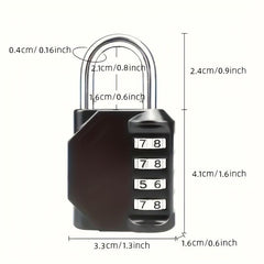 2pcs Resettable 4 Digit Combo Padlocks for Locker Backpack Toolbox