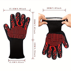 800 C Heat Resistant BBQ Gloves for Hand Safety