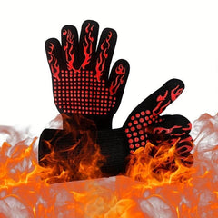 800 C Heat Resistant BBQ Gloves for Hand Safety
