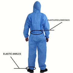Disposable Coveralls with Hood Safety Work Wear Zipper Elastic
