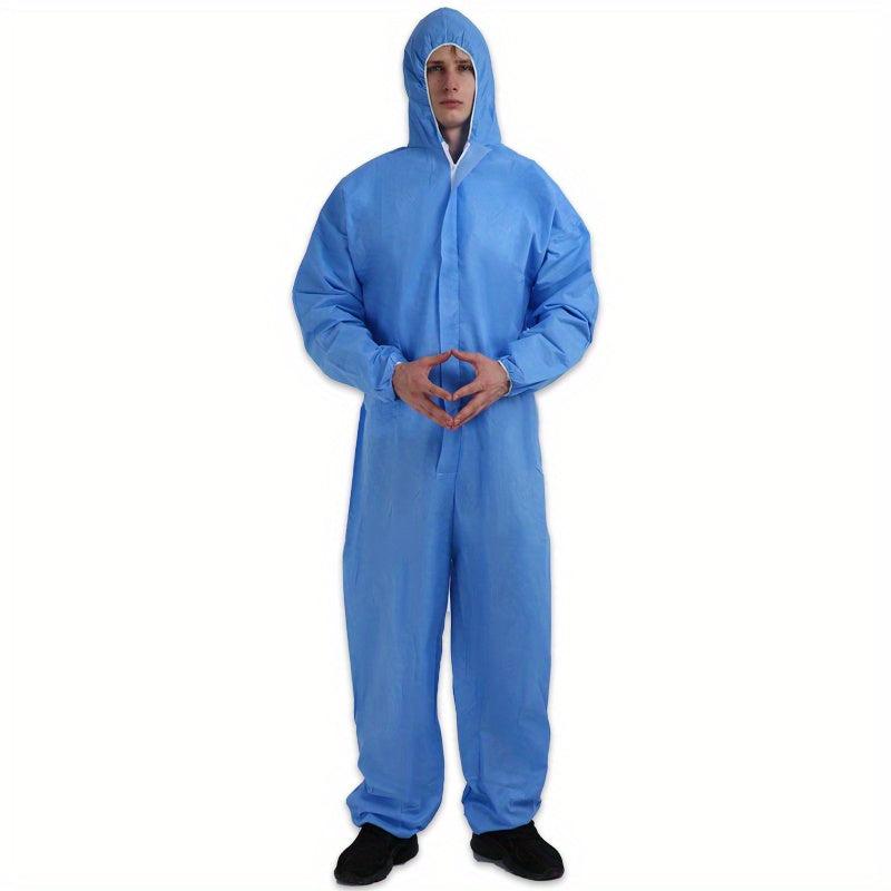 Disposable Coveralls with Hood Safety Work Wear Zipper Elastic