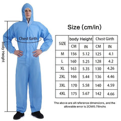Disposable Coveralls with Hood Safety Work Wear Zipper Elastic