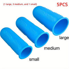 5pcs Silicone Finger Protector Sleeve Cover Anti-slip Kitchen Protective Cover