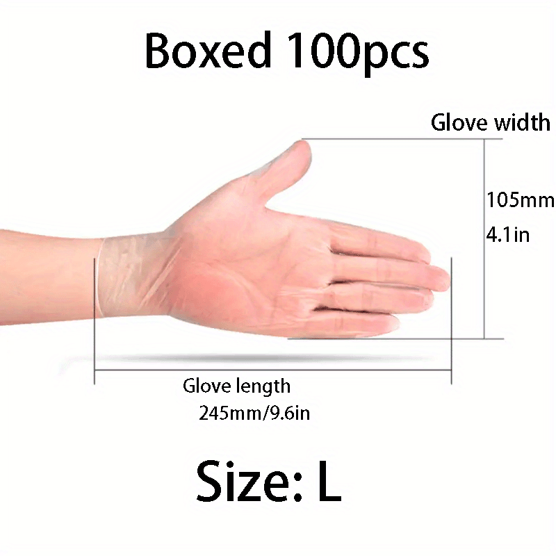 100pcs Disposable TPE Transparent Sterile Protective Gloves