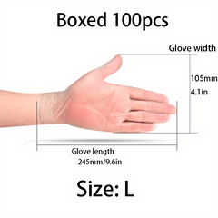 100pcs Disposable TPE Transparent Sterile Protective Gloves