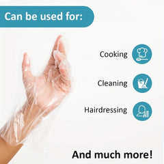 100pcs Disposable TPE Transparent Sterile Protective Gloves