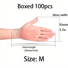 100pcs Disposable TPE Transparent Sterile Protective Gloves